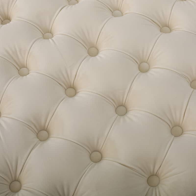 Jaymee Modern Glam Button Tufted Velvet Ottoman by Christopher Knight Home