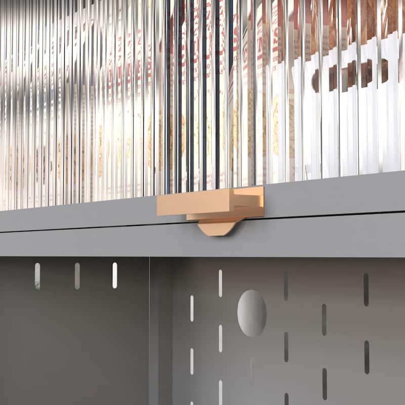 73'' Tall Kitchen Pantry Cabinet,6 Level Flip Door with Pegboard Metal Pantry Storage Cabinet, Anti-Tip Design Hutch