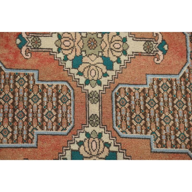 Geometric Bidjar Vintage Persian Runner Rug Handmade Wool Carpet - 2'9" x 10'1"