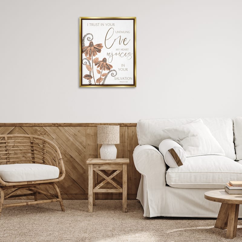 Stupell Trust In Your Unfailing Love Framed Floater Canvas Wall Art Design By Annie LaPoint