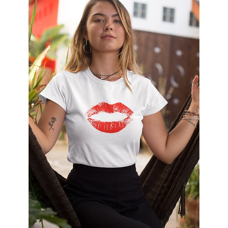 Red Lips, Cute Grunge, Sexy Tee Women's -Image by Shutterstock