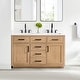 preview thumbnail 37 of 194, Altair Gavino Bath Vanity with Grain White Composite Stone Top, no Mirror 54"x34" - Light Brown+Matte Black