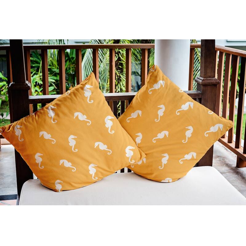 Sea Horses Polyester Indoor/Outdoor Pillow