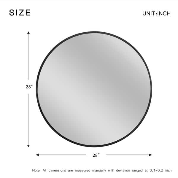 chic Modern Thin Frame WallMounted Vanity Round Mirror Bed Bath