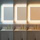 Wall Mounted Back Light Bathroom Framed LED Mirror Anti- Fog With Dimmable Light Touch Sensor And Memory Function