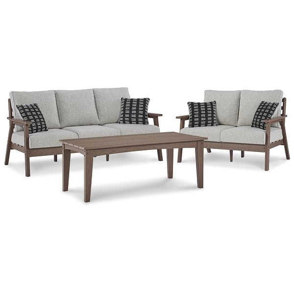 Emmeline 3 Piece Outdoor Seating - Brown Emmeline 3 Piece Outdoor Seating - Brown