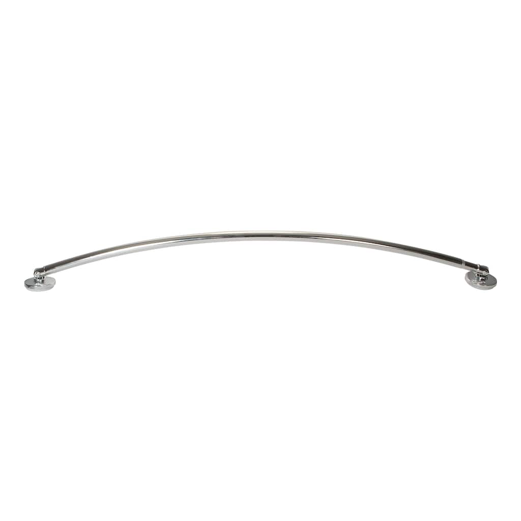 Bath Bliss Suction Cup Mount Curved Shower Rod in Chrome