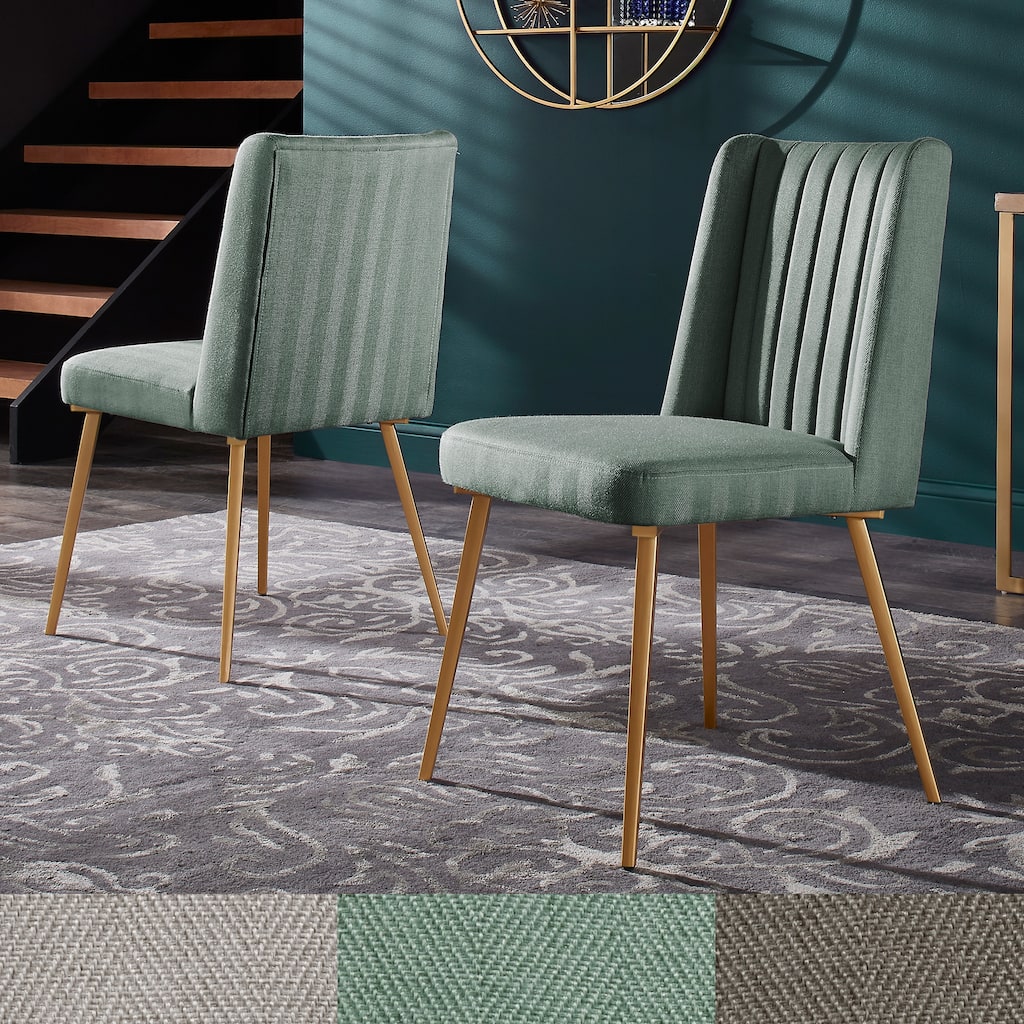 Jose Gold Finish Fabric Dining Chair (Set of 2) by iNSPIRE Q Modern