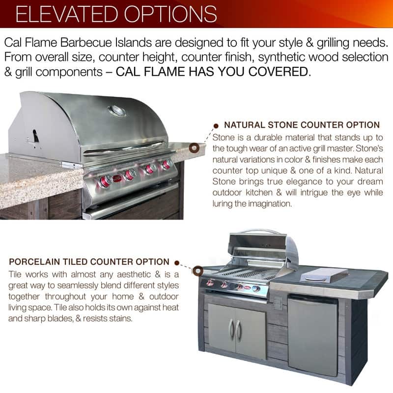 7ft. Stone Veneer Gas Grill Island in Stainless with 4-Burner Propane