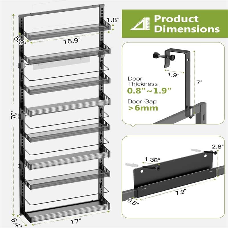 6-Tier Large Wall Mounted Storage Spice Rack