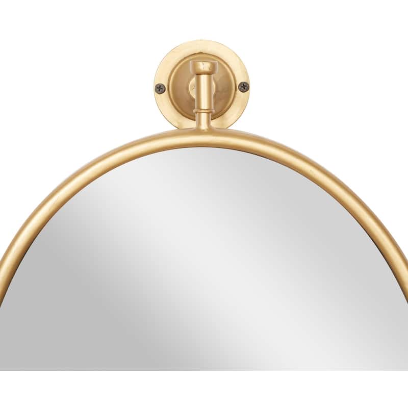 Metal Swivel Oval Wall Mirror - Gold or Black - Roche River Decor