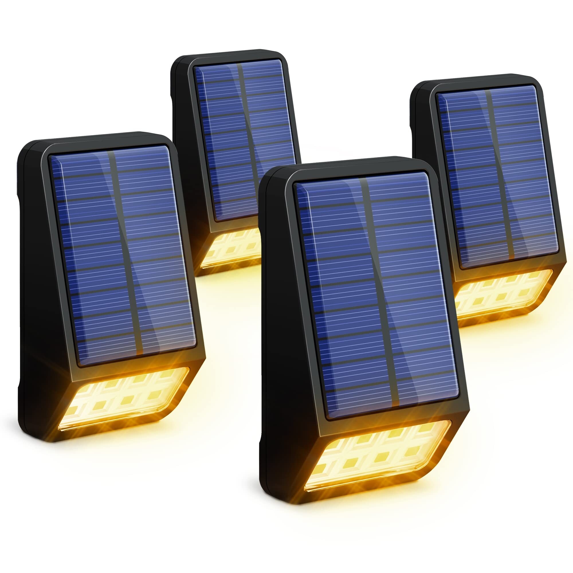 YANSUN 80 Lumens Integrated LED Amber Deck Lights Waterproof Dusk to Dawn Stair Light Yellow with 2000K 4 Pack On Sale Bed Bath Beyond 38270751