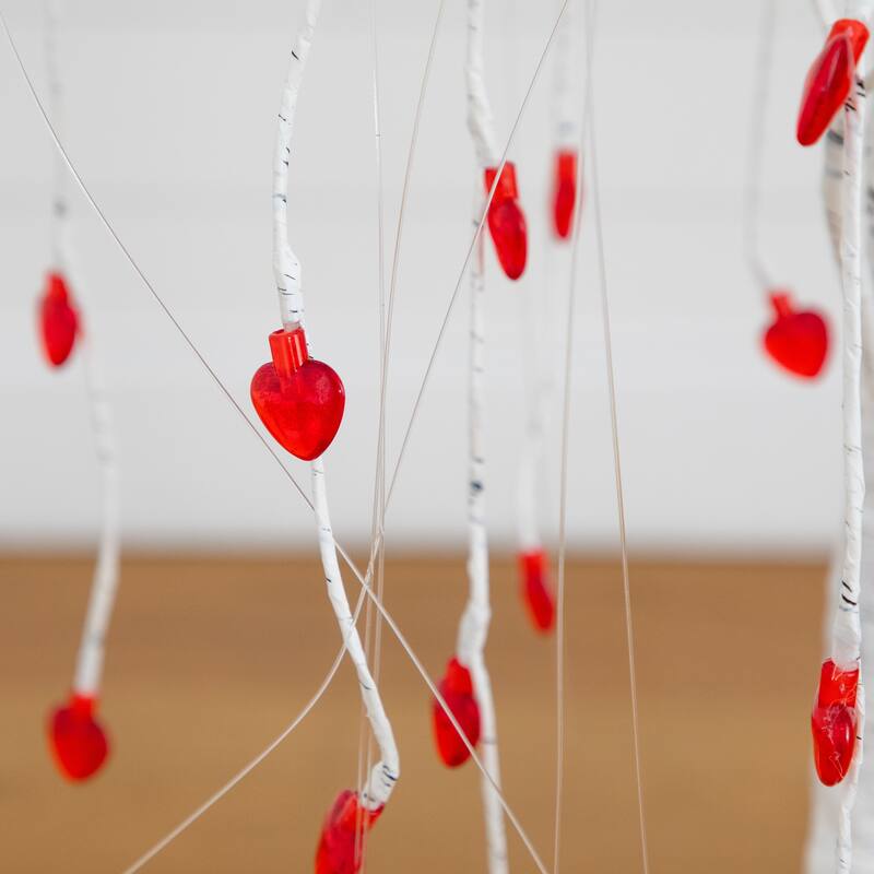 4-ft Pre-Lit Valentine's Day Willow Tree with 48 Heart Shaped Lights