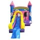 preview thumbnail 1 of 3, Pogo Bounce House Crossover Bounce House with Slide, Deluxe Pink