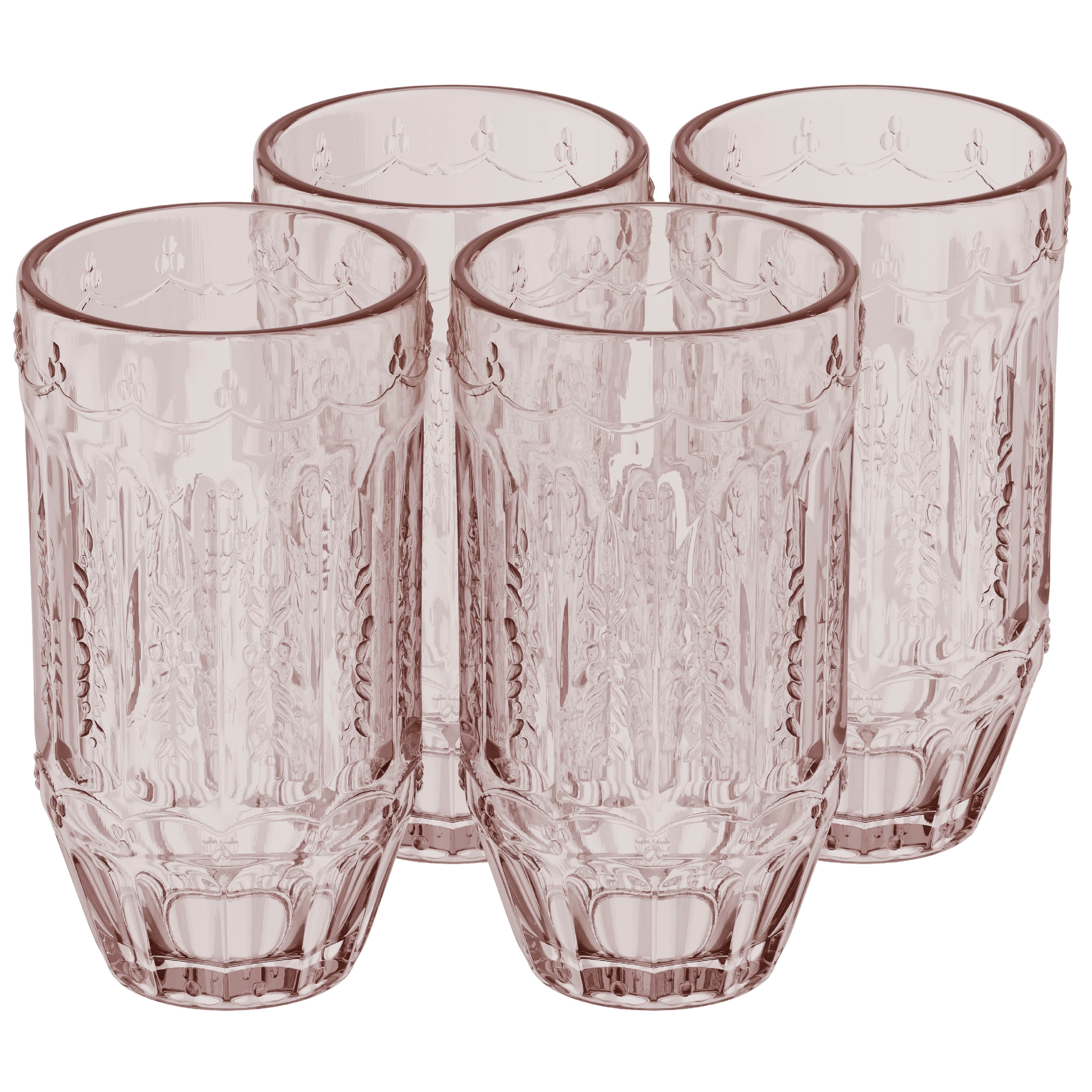 JoyJolt Faye Crystal Highball Drinking Glasses - Set of 12