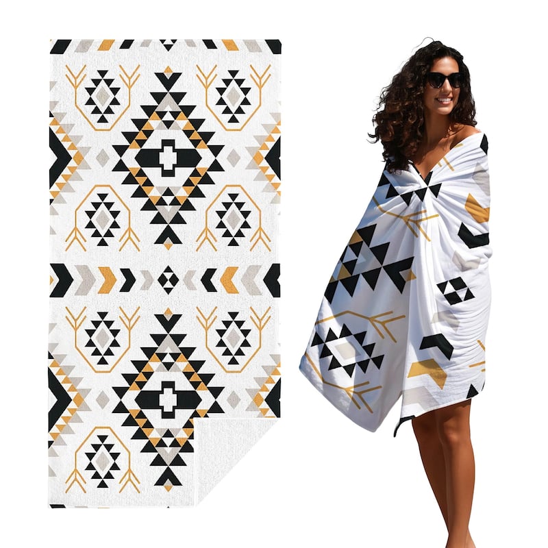 Large Boho Beach Towel Quick Dry Absorbent 30"x60"/35"x70"