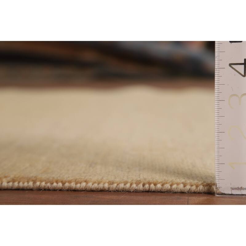 Muted Gabbeh Modern Rug Hand-Knotted Wool Carpet - 4'10"x 6'6"