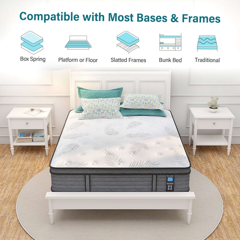Modland 14" Firm Twin Gel Memory Foam Mattress - Hybrid, Edge Support & Back Pain Relief