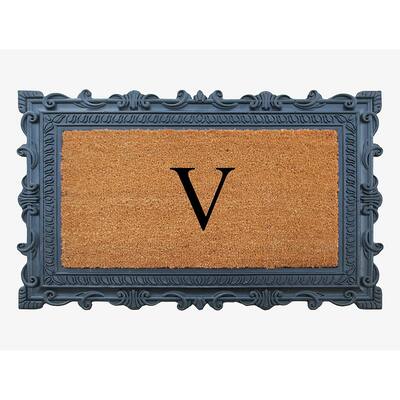 A1HC First Impression Carson Rubber and Coir 24" X 36", Heavy Duty, Easy to Clean Outdoor Monogrammed Doormat