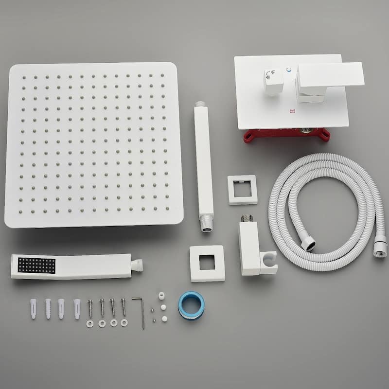 Shower Faucets Sets Complete Shower System 16 Inches Rain Shower Head with Handheld Shower Valve