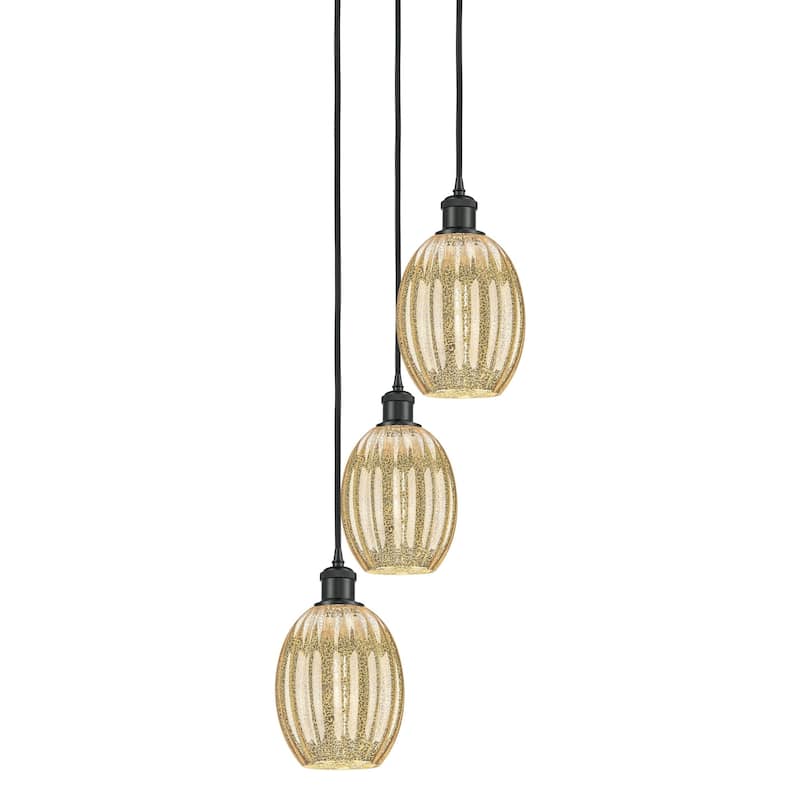 Innovations Lighting 113B-3P-33-13 Preston Pendant Preston 3 Light 13" - Matte Black / Mercury