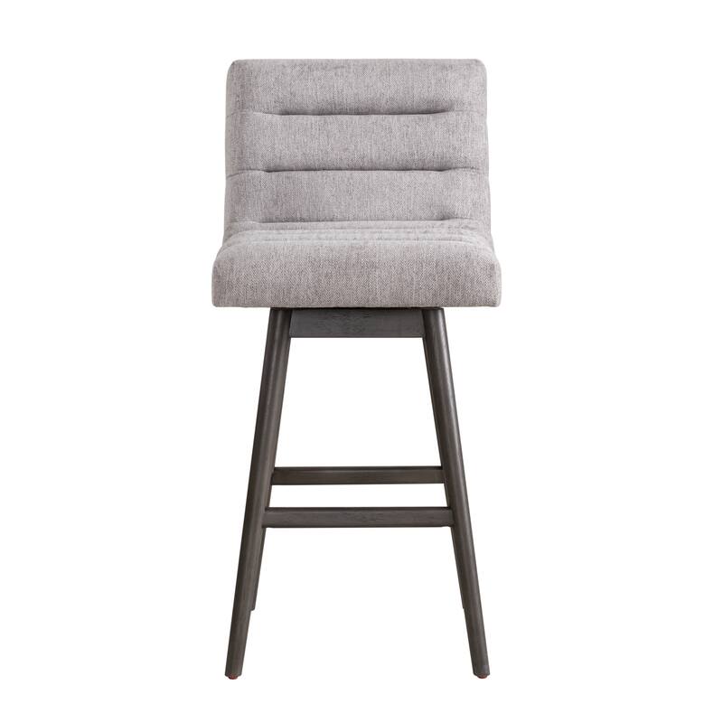 Elias Modern Swivel Bar Stool, Upholstered Counter Stool with Solid Wood Frame