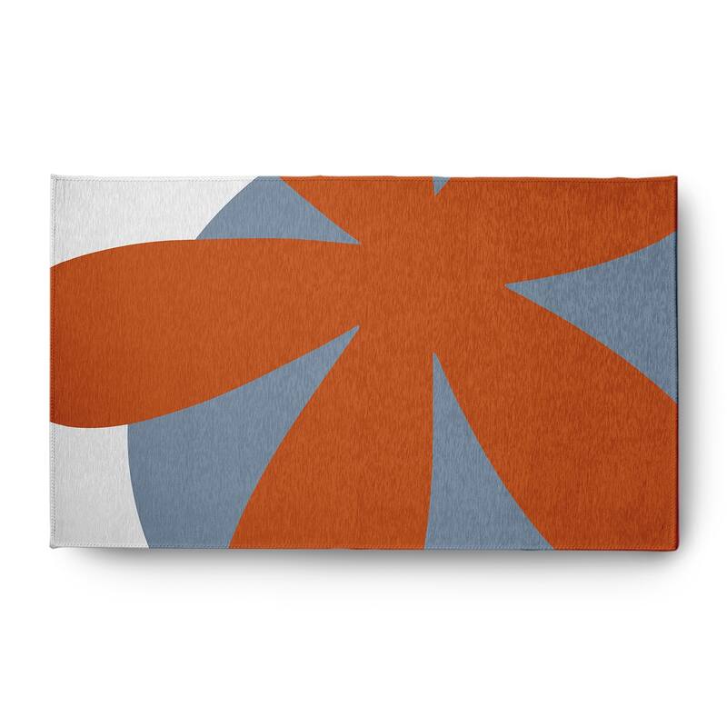 Bold Flower Modern & Contemporary Chenille Area Rug - Perfect Orange - 3' x 5'