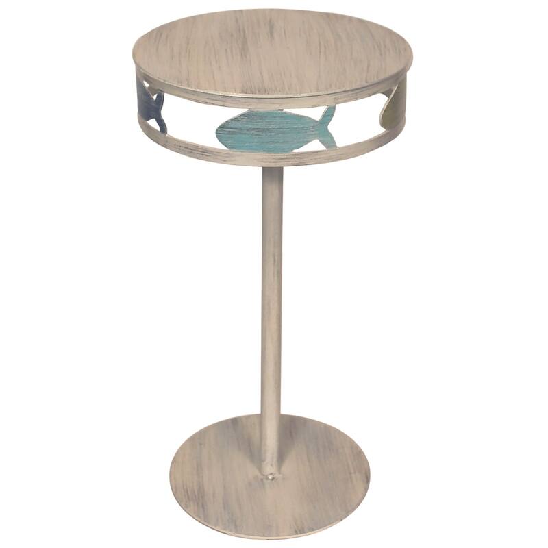 Coastal Round Drink Table with Band - Fish