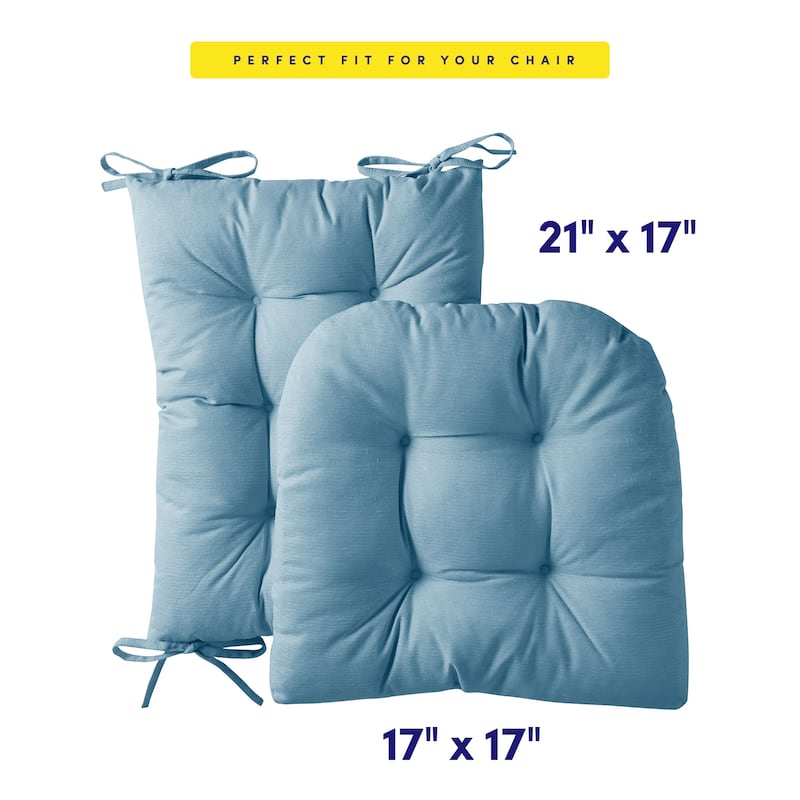 Sweet Home Collection Rocking Chair Tufted Non Slip Cushion Set