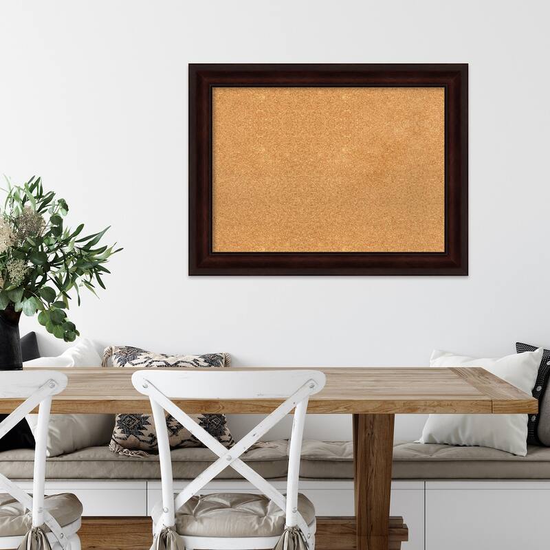 Coffee Bean Brown Framed Cork Bulletin Memo Board