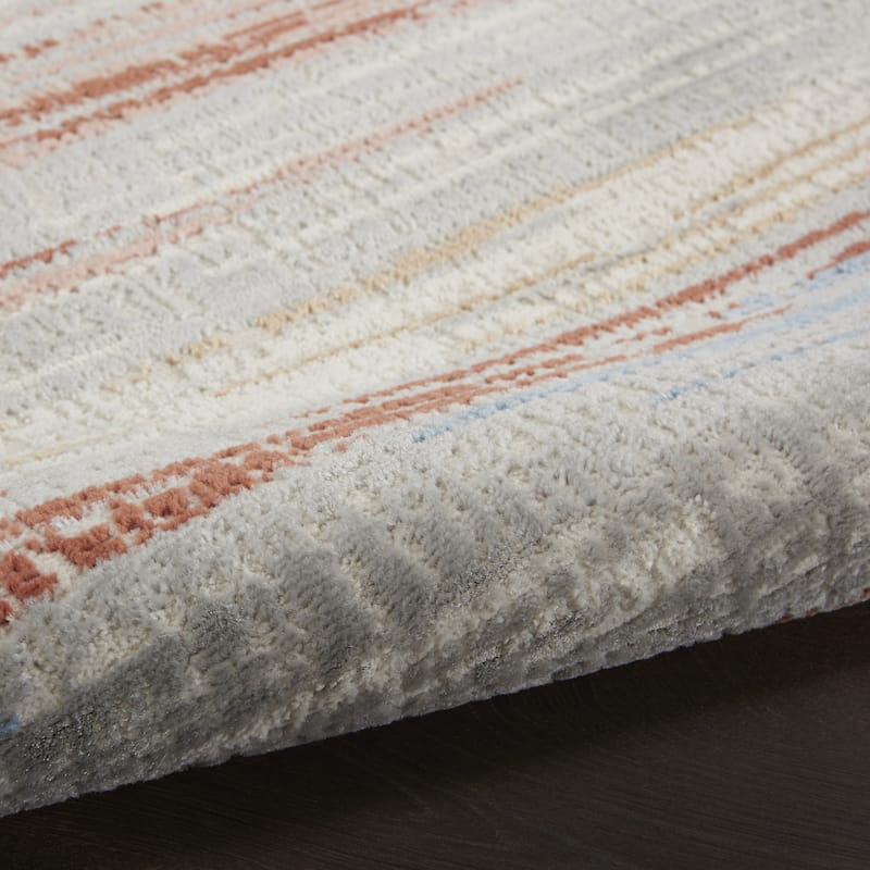 Fozid Power Loomed Abstract Modern Non Skid Stain Resistant Area Rug By HomeRoots - 90' X '27' X '0.25