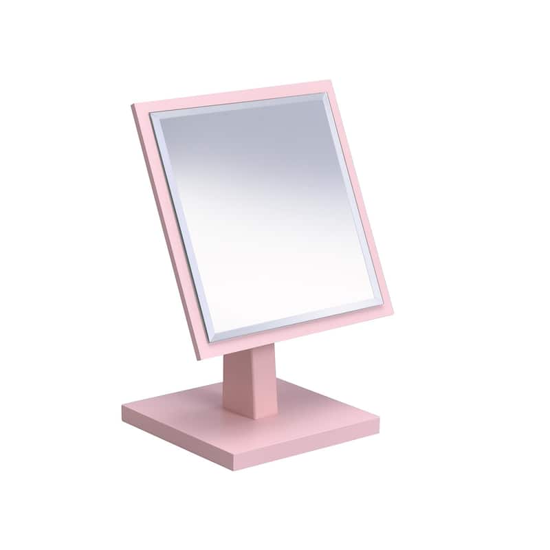 HomeRoots 9" Brushed Rectangle Makeup Shaving Tabletop Mirror Freestanding With Frame - 5.25