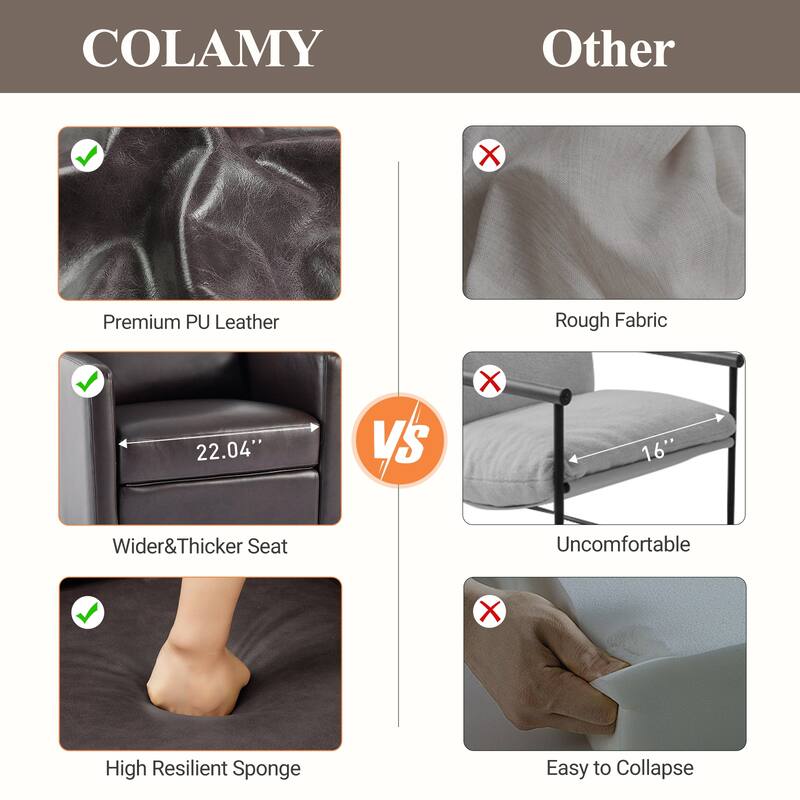 Modern Swivel Recliner Chair with Glider Rocking Motion High Back PU Leather Upholstery