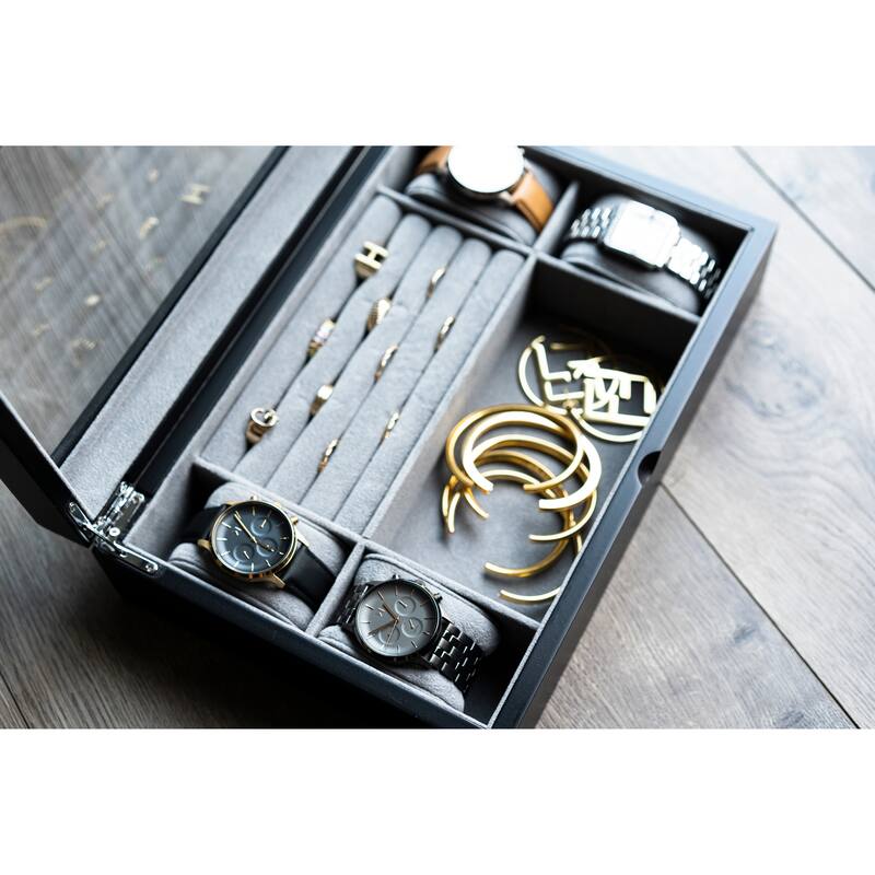 Wood Jewelry Box Watch Case, Earring Ring Bracelet Box, Jewelry