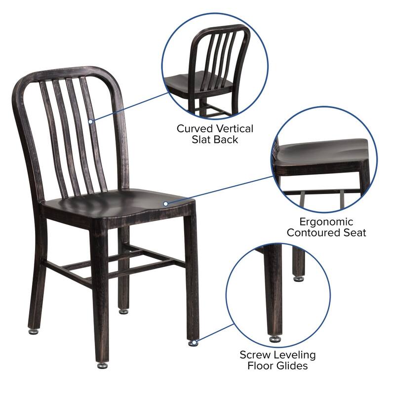 2 Pack Metal Indoor-Outdoor Chair