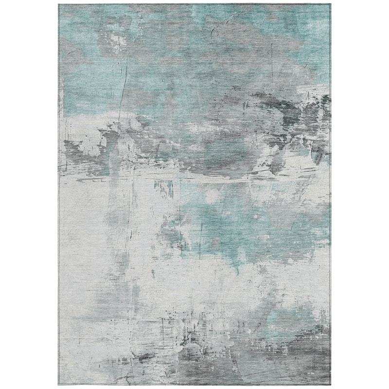 HomeRoots Abstract Transitional Rectangle Outdoor Rug