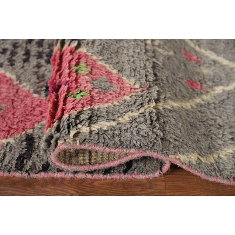 All-Over Geometric Moroccan Area Rug Handmade Wool Carpet - 5'10" x 9'7"