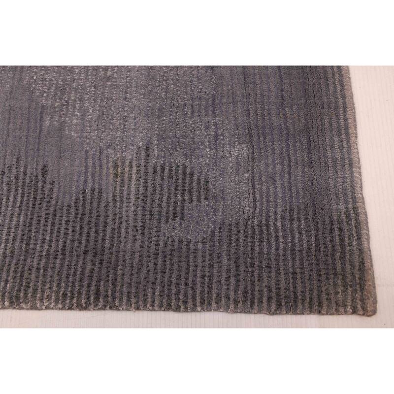 ECARPETGALLERY Hand Loomed Loreto Grey Viscose, Wool Rug - 5'3 x 7'4
