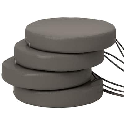 Polyester Round Chair Cushions Set of 4 with Ties - 15" Dia. x 2.8" H