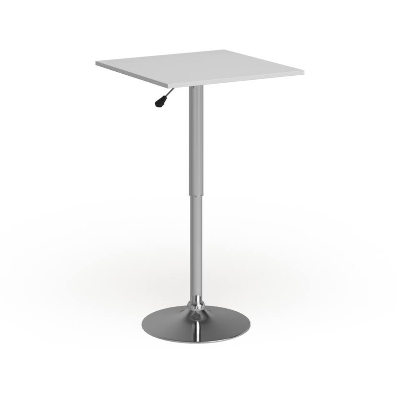 23.75" Square Adjustable White Wood Table (Adjustable Range 33" - 40.5") - 23.75"W x 23.75"D x 33" - 40.5"H - White