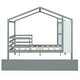 preview thumbnail 33 of 41, Full Size Wood House Bed with Roof & Fence, Multifunction Daybed Frame w/ Writing Board & Trundle for Kids Teens Girls/Boys