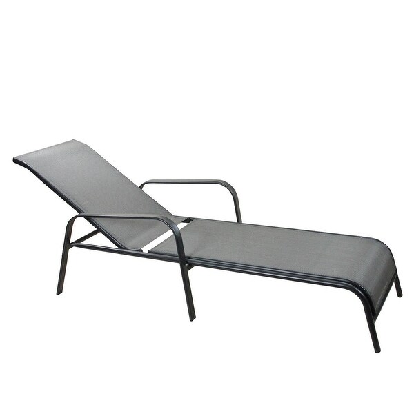40" Gray and Black Aluminum and Mesh Adjustable Reclining ... (600 x 600 Pixel)