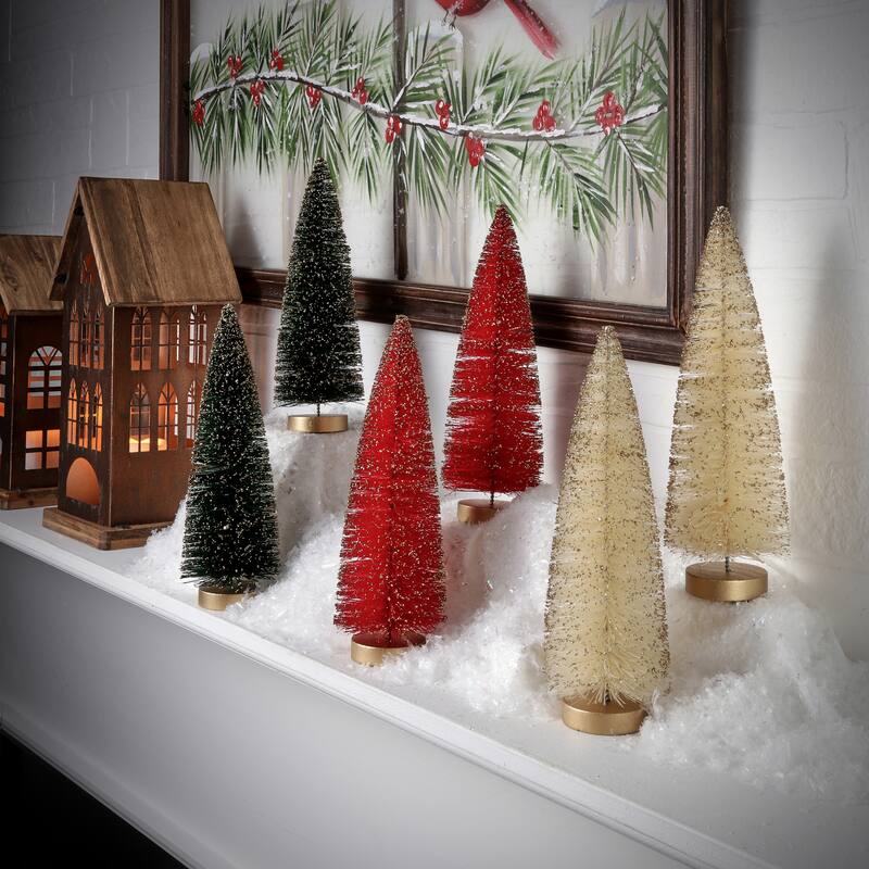 9" Vintage Sisal Trees Box of 6