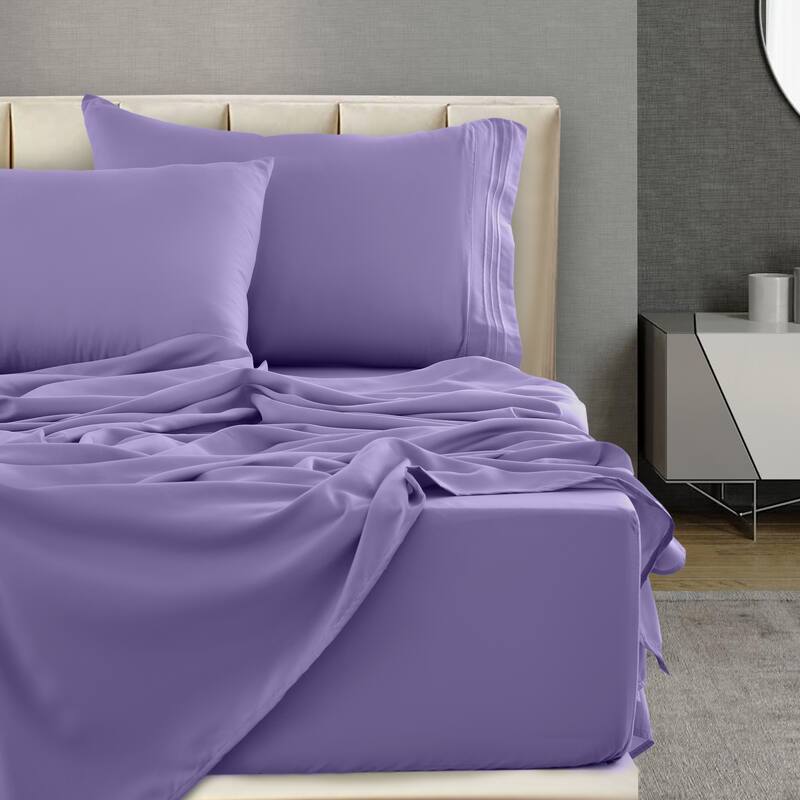 6 Piece Bed Sheet Set Deep Pocket Ultra Soft Microfiber Bedding Sheets