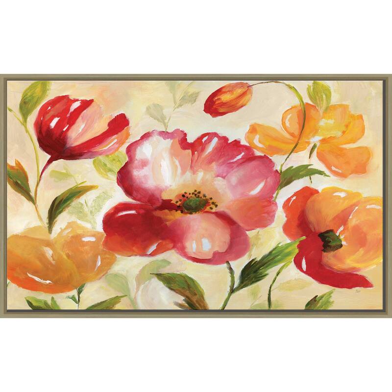 "Jardin Rouge" by Nan Print on Floating Canvas
