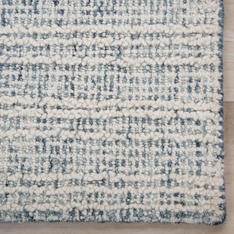 Alora Decor Lofton Geometric Stripe Textured Modern Wool Rug