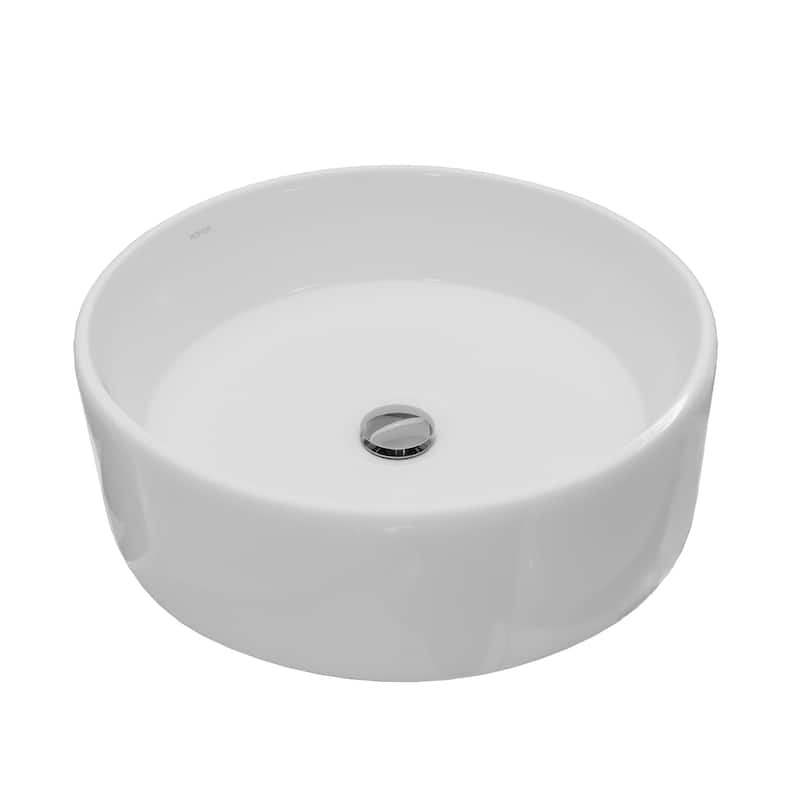 Karran Valera 18" Vitreous China Vessel Bathroom Sink in White
