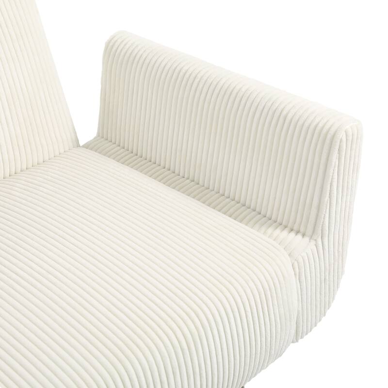 73" W Upholstered Corduroy Convertible Sleeper Sofa Bed with Pillows