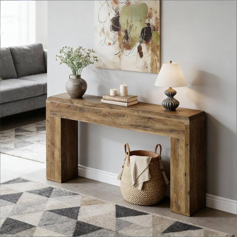 70" Wooden Entryway Table for Living Room and Entryway