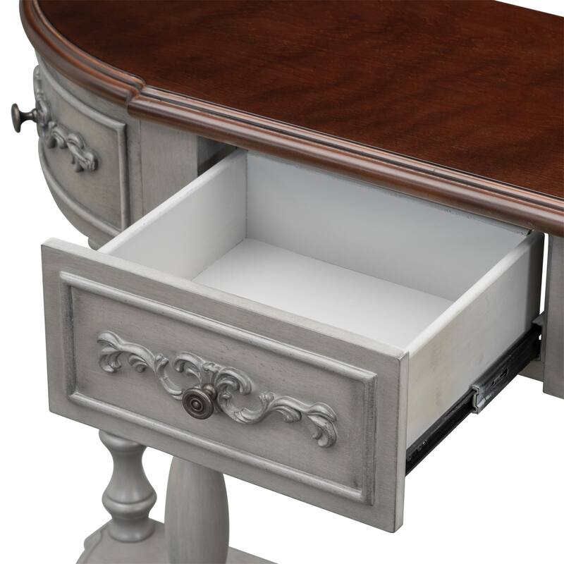 Merax Curved Console Table with 4 Drawers and 1 Shelf